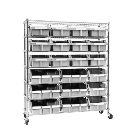 NSF Bin Rack, 7 Tier, 22 Bin, Extra Large MPN:WEB678
