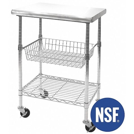 Work Table Cart, Stainless Steel, NSF, 24x2 MPN:SHE18321B