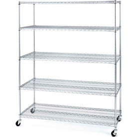 5-Tier UltraZinc Mobile Wire Shelving - NSF Steel - 60