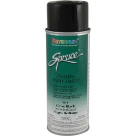 Spruce General Use Spray Paint 16 Oz. Gloss Black 12 Cans/Case - 98-3 98-3