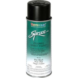 Spruce General Use Spray Paint 16 Oz. Flat Black 12 Cans/Case - 98-10 98-10