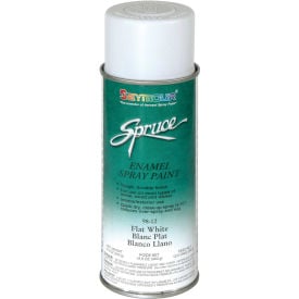 Spruce General Use Spray Paint 16 Oz. Flat White 12 Cans/Case - 98-12 98-12