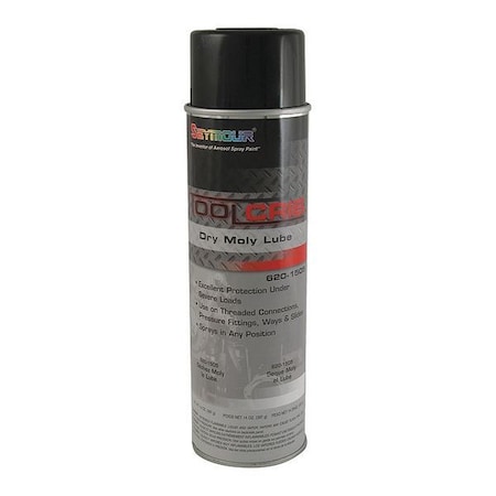 Dry Moly Lube, 14oz., 20 oz, Aerosol Can, Black MPN:620-1505