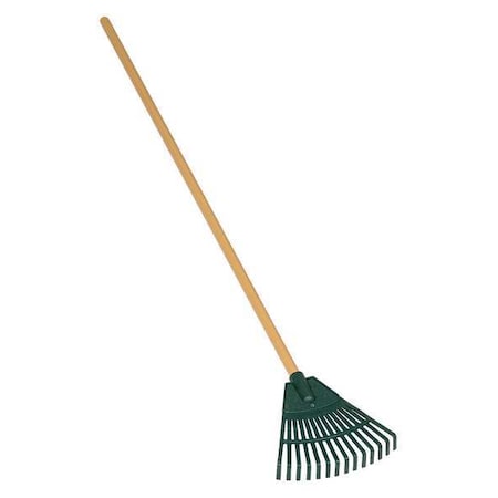 8 in Polypropylene Leaf Rake, 14 Tines, 42 in L Wood Handle MPN:40881GRA