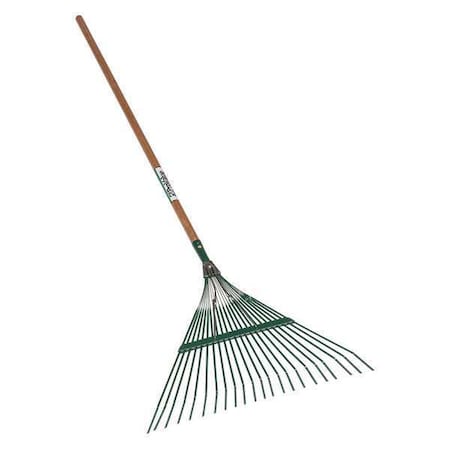 22 in Spring Brace Leaf Rake, 24 Tines, 48 in L Hardwood Handle MPN:40942
