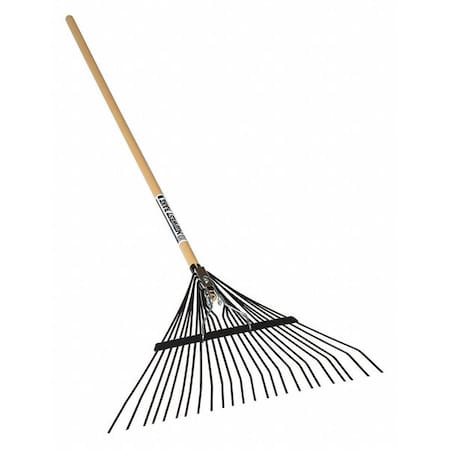 Leaf Rake, 24 Tines, 54 in L Wood Handle MPN:40945