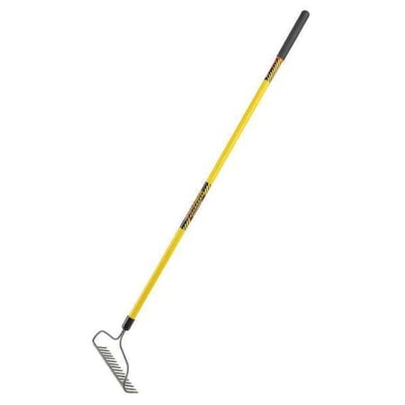16-1/4 in Steel Bow Rake, 16 Tines, 60 in L Fiberglass Handle MPN:42366GRA