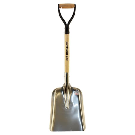 No. 2 0.8 in Scoop Shovel, Aluminum Blade, 29 in L, Natural Wood Handle MPN:49063