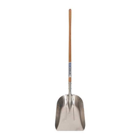 Scoop Shovel, #14 Blade, Aluminum Blade, 48 in L Natural Hardwood Handle MPN:49066