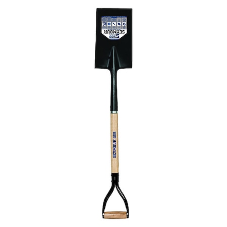 Garden Spade Shovel, 16 ga #2 Blade, Steel Blade, Rear Rolled Step, 30 in L Natural Wood Handle MPN:49334