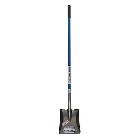 Square Point Shovel, 46 in L Blue Professional Grade Fiberglass Handle MPN:49452