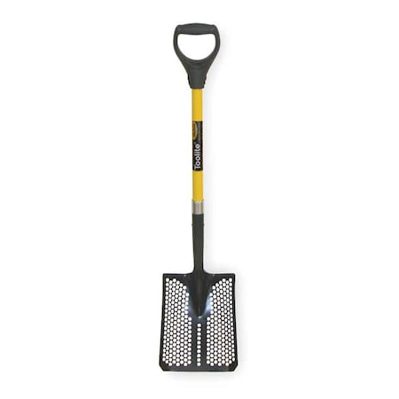 Square Point Mud/Sifting Shovel, 14 ga #2 Blade, Steel Blade, Forward Turn Step, 29 in L Yellow MPN:49503GR