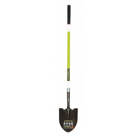 Round Point Shovel, 14 ga #2 Blade, Steel Blade, Forward Turn Step, 48 in L Safety Green MPN:49750GRA