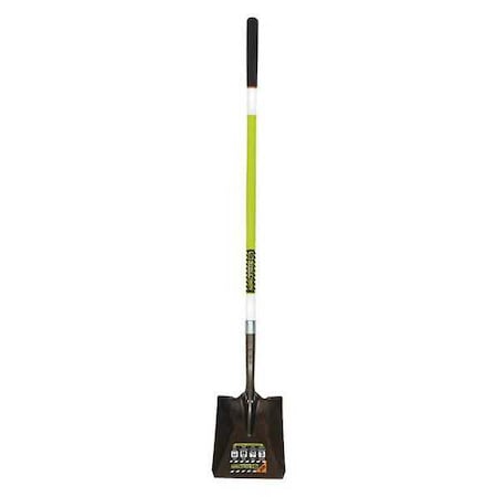 Square Point Shovel, 14 ga #2 Blade, Steel Blade, Forward Turn Step, 48 in L Safety Green MPN:49751GRA