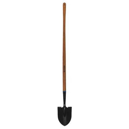 Round Point Shovel, Tempered Steel Blade, 44 in L Hard Wood Handle MPN:60700