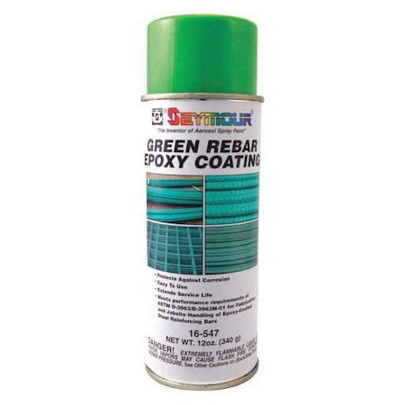 Green Rebar Spray Paint Epoxy, 12 oz. MPN:16-547