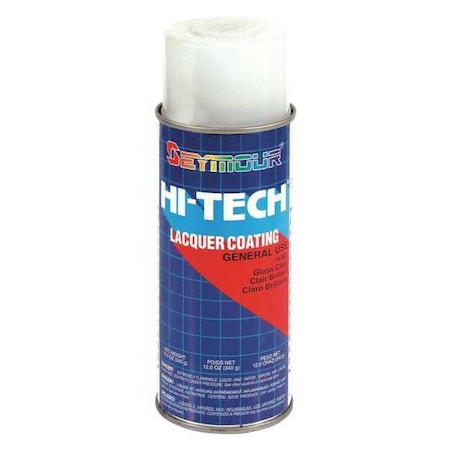 Hi-Tech Lacquer Spray Paint, Gloss Clear, 12 oz MPN:16-821