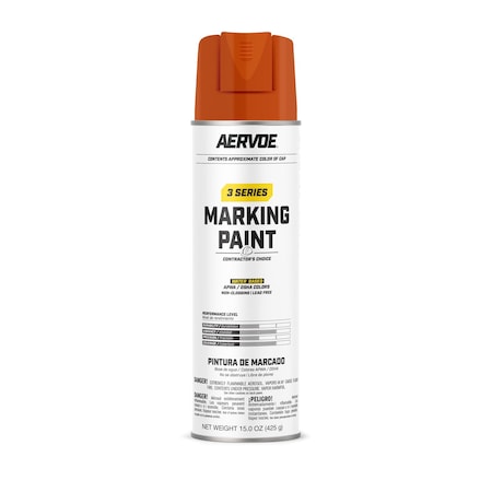 Aervoe 3 Series Marking Paint (Water Based), Red/Orange Fluorescent (15oz) MPN:20-358