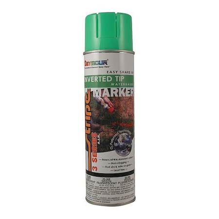 Inverted Marking Paint, 16 oz., Fluorescent Green, Water -Based MPN:20-368