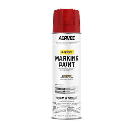 Aervoe 3 Series Marking Paint (Water Based), Safety Red (15oz) MPN:20-371
