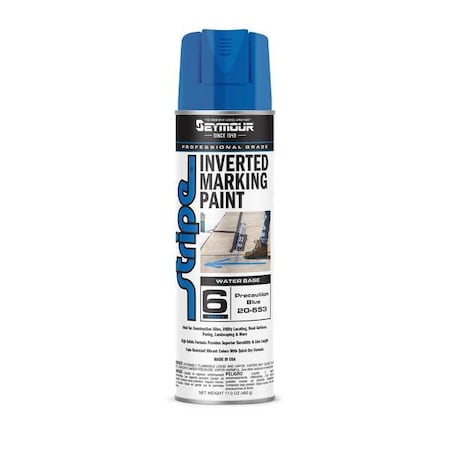Inverted Marking Paint, 17 oz., Precaution Blue, Water -Based MPN:20-653