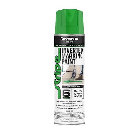 Inverted Marking Paint, 17 oz., Safety Green, Water -Based MPN:20-655