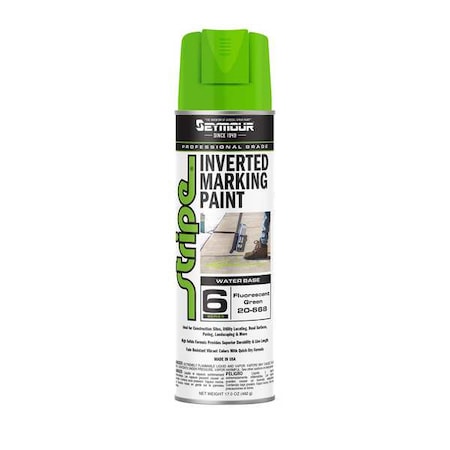 Inverted Marking Paint, 17 oz., Fluorescent Green, Water -Based MPN:20-668