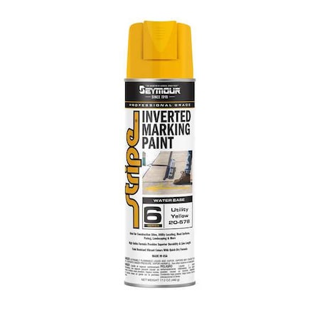 Inverted Marking Paint, 17 oz., Caution Yellow, Water -Based MPN:20-678