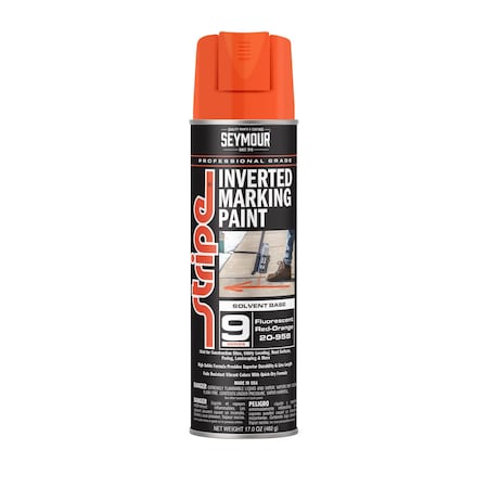 Aervoe 9 Series Marking Paint (Solvent Based), Red/Orange Fluorescent (17oz) MPN:20-958