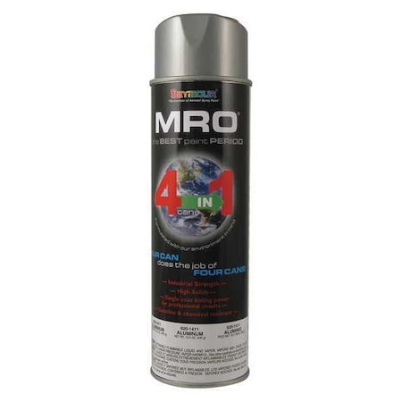 Spray Paint, Aluminum., Aluminum, Metallic, Solvent, 16 oz MPN:620-1411
