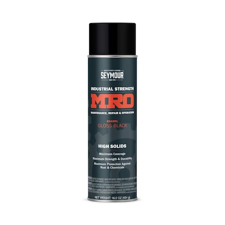 MRO Industrial Spray Paint, Gloss Black MPN:620-1415