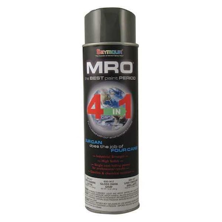 Spray Paint, Dk Gray, Dark Gray, Gloss, Solvent, 16 oz MPN:620-1417