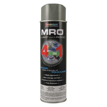 Spray Paint, Light Gray, Light Gray, Gloss, Solvent, 16 oz MPN:620-1418