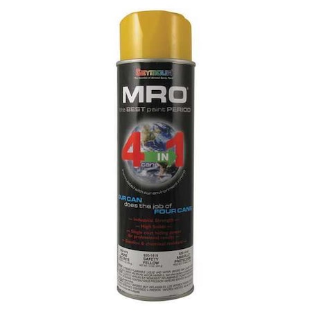 Spray Paint, Safety Yellow, Safety Yellow, Gloss, Solvent, 16 oz MPN:620-1419
