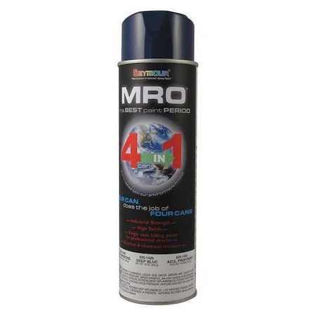 Spray Paint, Deep Blue, Deep Blue, Gloss, Solvent, 16 oz MPN:620-1426