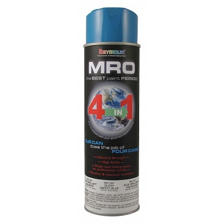 Spray Paint, Safety Blue, Safety Blue, Gloss, Solvent, 16 oz MPN:620-1427