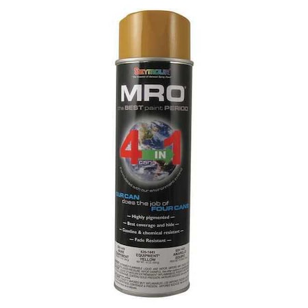 Spray Paint, New Equipmt Yellow, New Equiptment Yellow, Gloss, Solvent, 16 oz MPN:620-1443