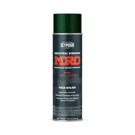 Spray Paint, Dark Green, 16 oz., Dark Green, Gloss, Solvent, 16 oz MPN:620-1449