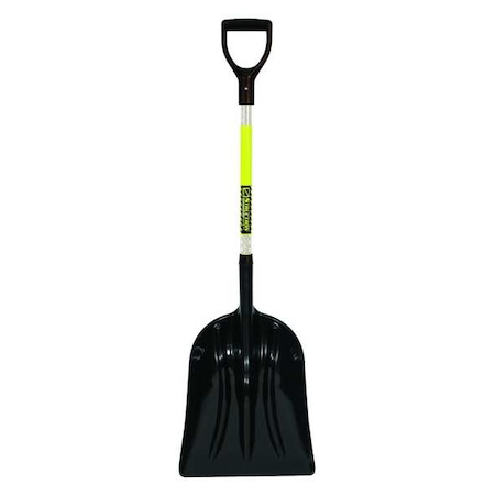 Snow Shovel, 14 1/4 in W x Plastic Blade, 29 in L Fiberglass Handle MPN:49757GRA