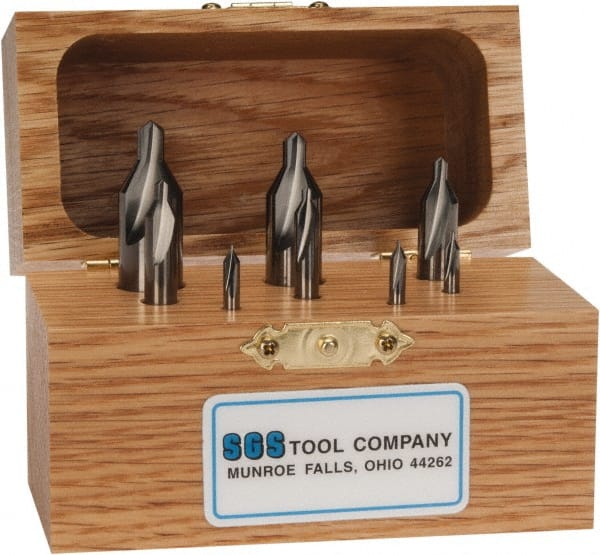 8 Pc #00 to #6 Solid Carbide Combo Drill & Countersink Set MPN:57075