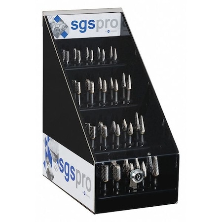Carbide Bur Set, Double Cut, 40 pcs., 1/4in MPN:18264