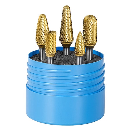 Carbide Bur Set, Double Cut, 5 pcs. MPN:18266