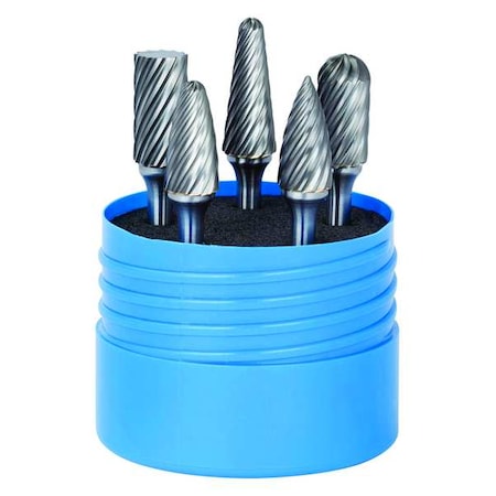 Carbide Bur Set, Inox Cut, 5 pcs., 1/4 in. MPN:19187