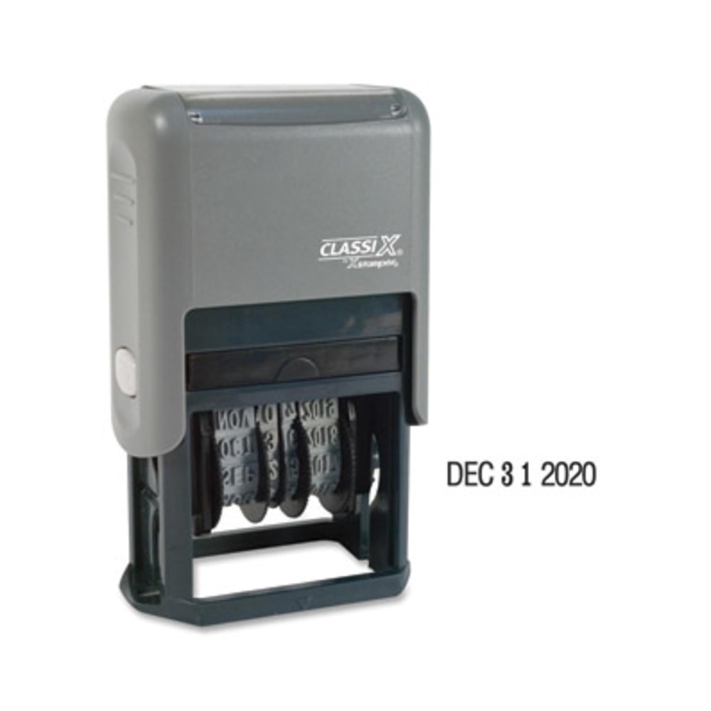 Xstamper Economy Self-Inking 4-Year Dater - Date Stamp - Black - Plastic - 1 Each (Min Order Qty 4) MPN:40160