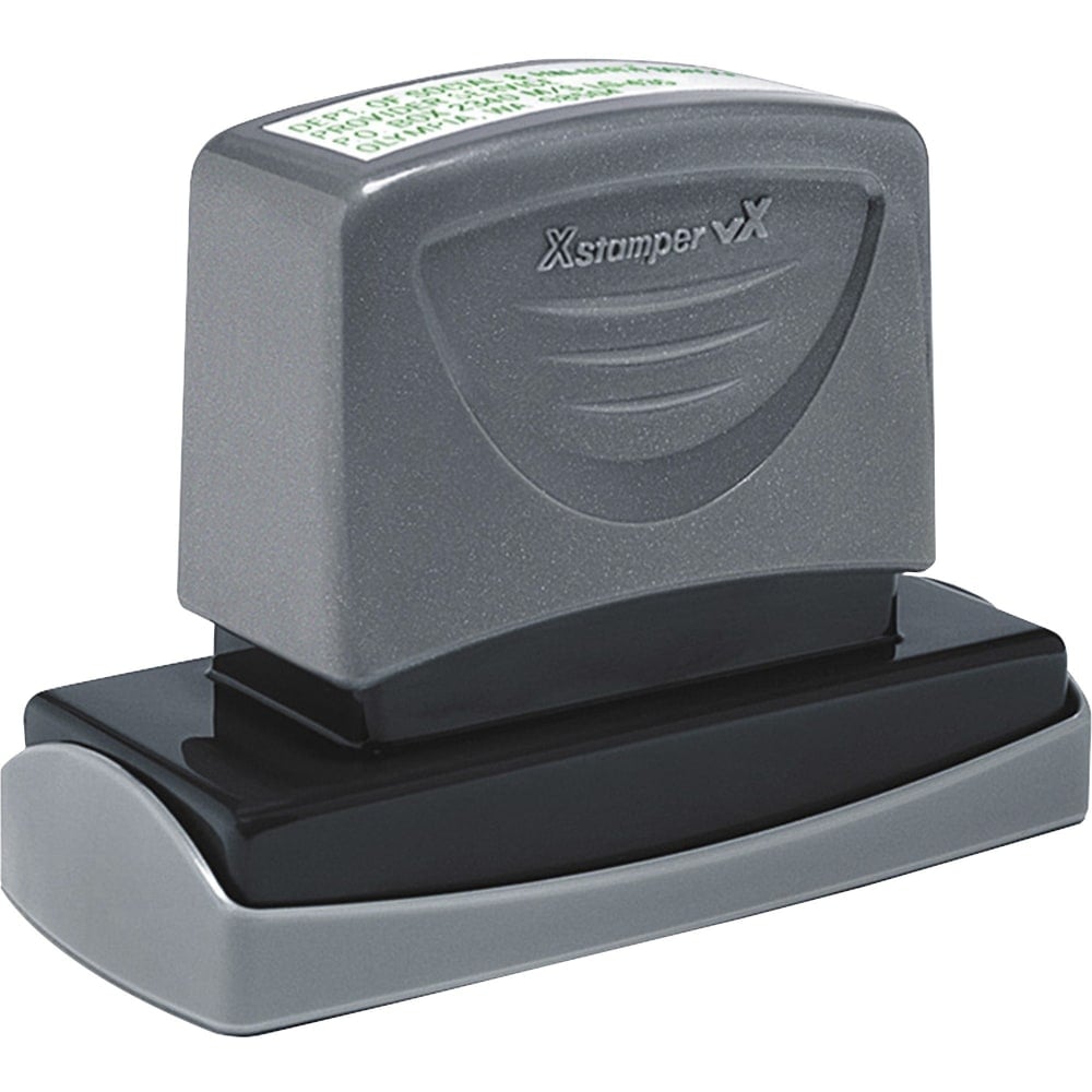Xstamper VX Pre-inked Address Stamp - Custom Message Stamp - 0.87in Impression Width x 2.75in Impression Length - 1 Each MPN:C18