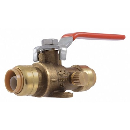 Manual 2-Way Ball Valve, Push, Brass MPN:24615LFG