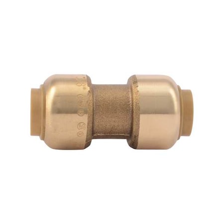 Push-Fit Coupling Fitting, 3/8 in Tube Size, Brass, Brass MPN:U006LF