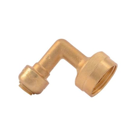 Push-Fit Elbow Fitting, 1/4 in x 3/4 in GHT Tube Size, Brass, Brass MPN:U2276LF
