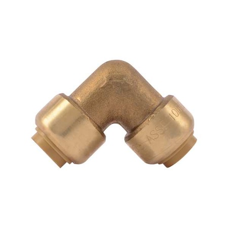 Push-Fit Elbow Fitting, 3/8 in Tube Size, Brass, Brass MPN:U246LF