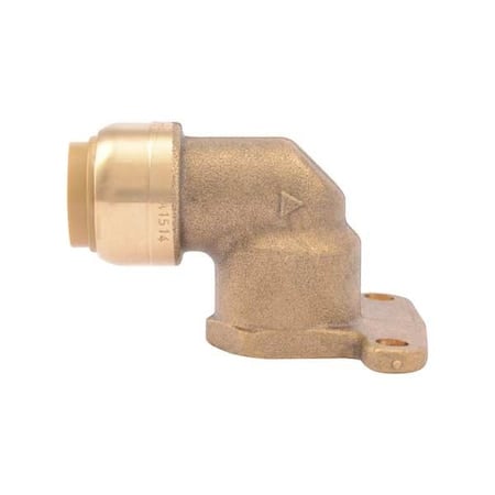 Push-Fit Elbow Fitting, 1/2 in Tube Size, Brass, Brass MPN:U335LF